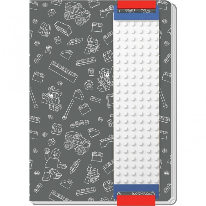 Книга для записей с закладкой LEGO, серый (96 листов, линейка) 51524L 331460