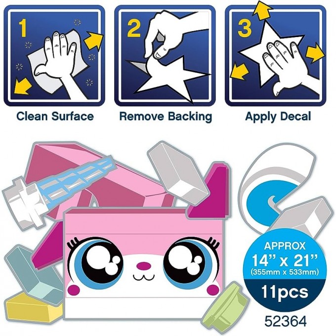 Набор статических наклеек LEGO MOVIE 2 - UNIKITTY – «Статикер» (Staticker), многоразового использования 52364